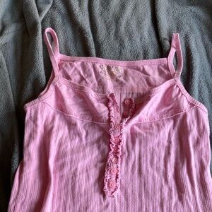Bright Pink button tank
